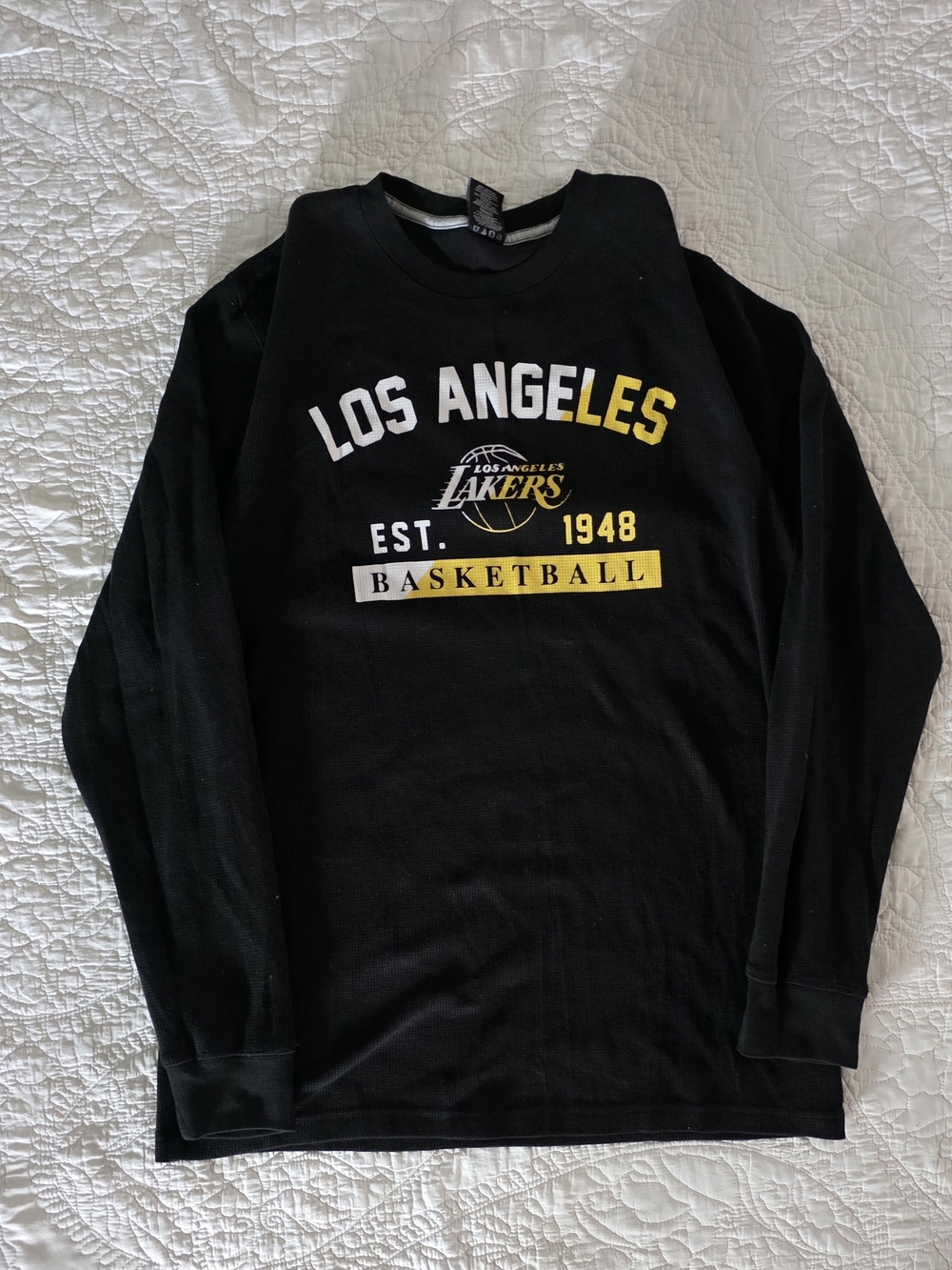 Los Angeles Lakers NBA Thermal Long Sleeve Shirt Black Men’s Large